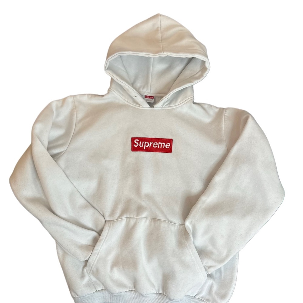Supreme Hoodie Red Box Logo FW17 (White)